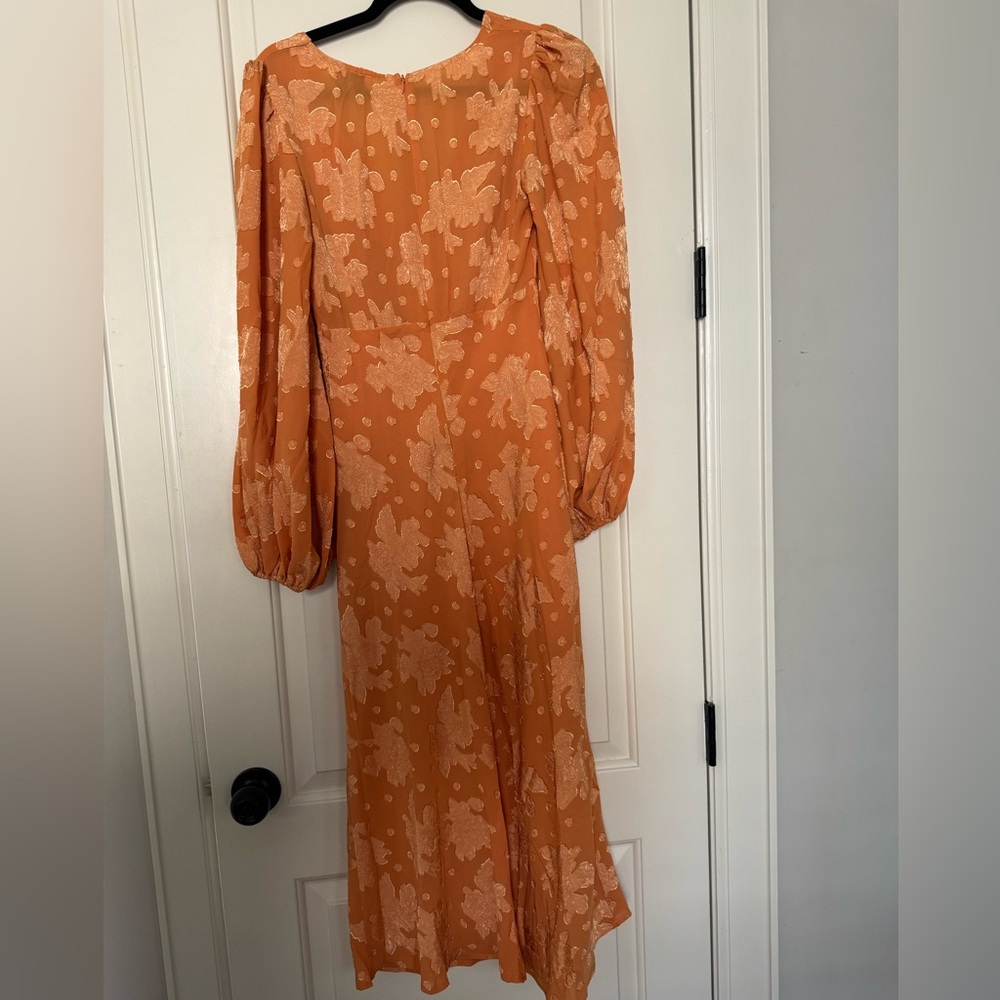 Hello Molly RAISE THE SUN MIDI DRESS ORANGE